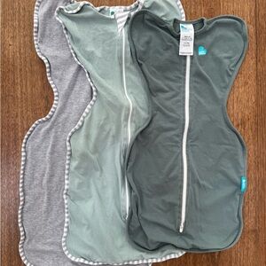 Love to Dream Swaddle Sleep Sacks in Grey and Sage Green